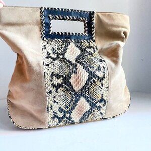 Vintage Reign Deerskin Faux Snakeskin  Convertible Clutch Shopping bag